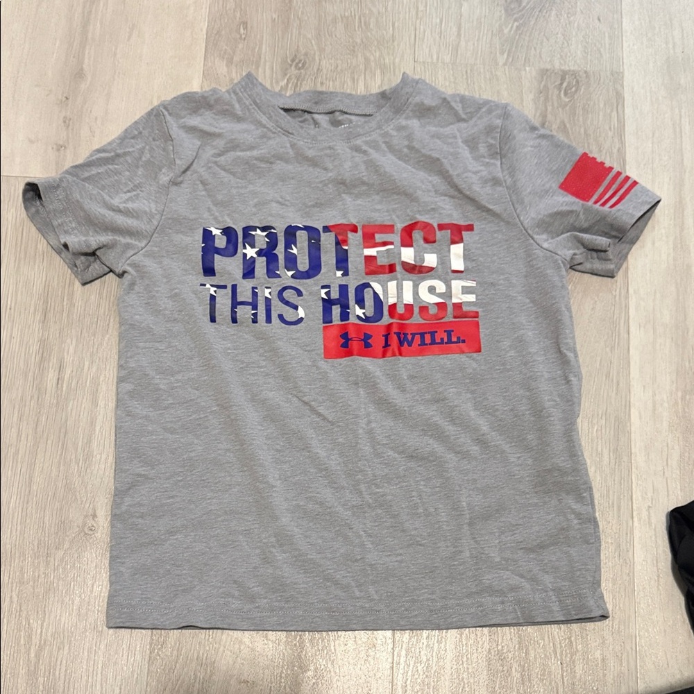 Under Armour Kids Gray 'Protect This House' Tee